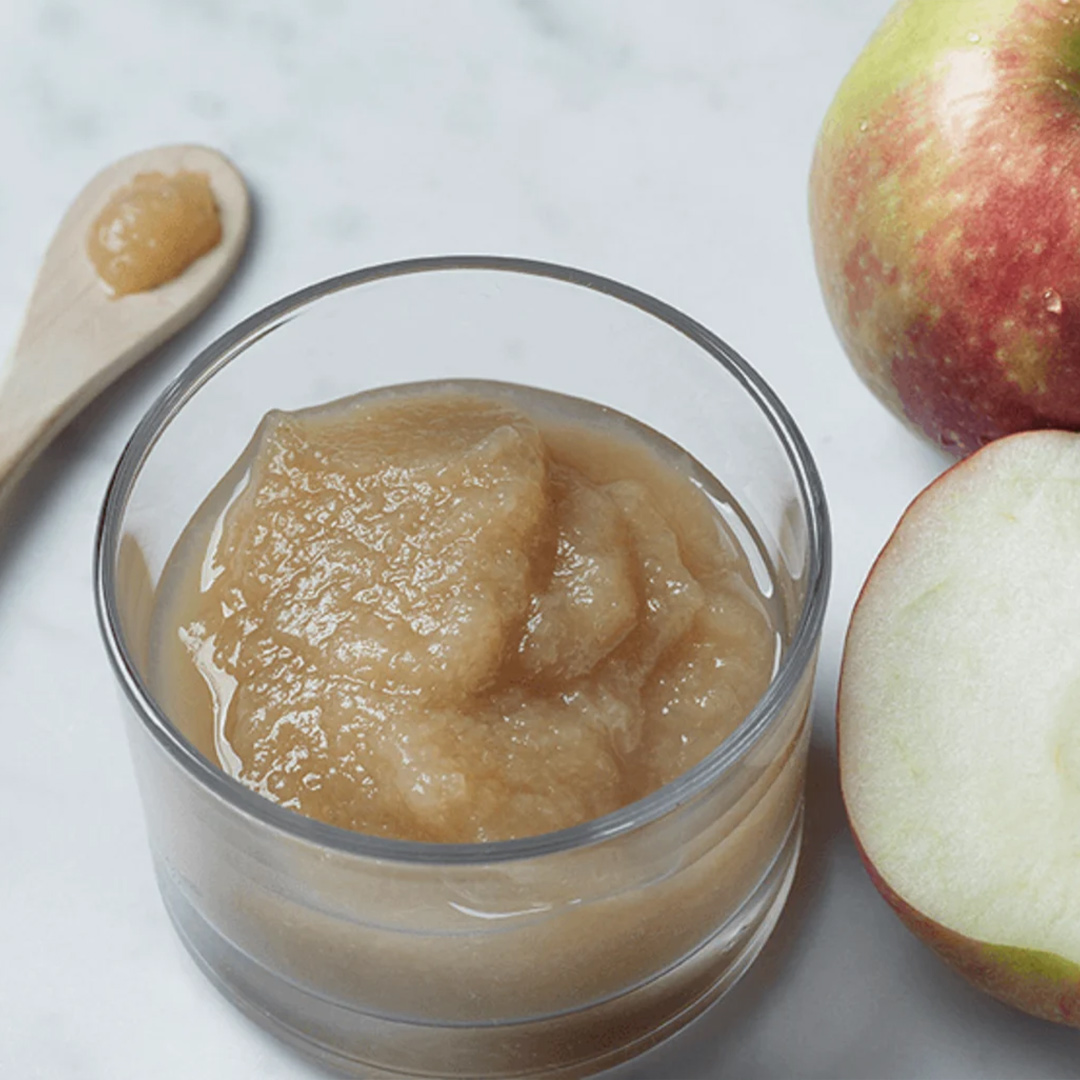 A small cup of apple sauce