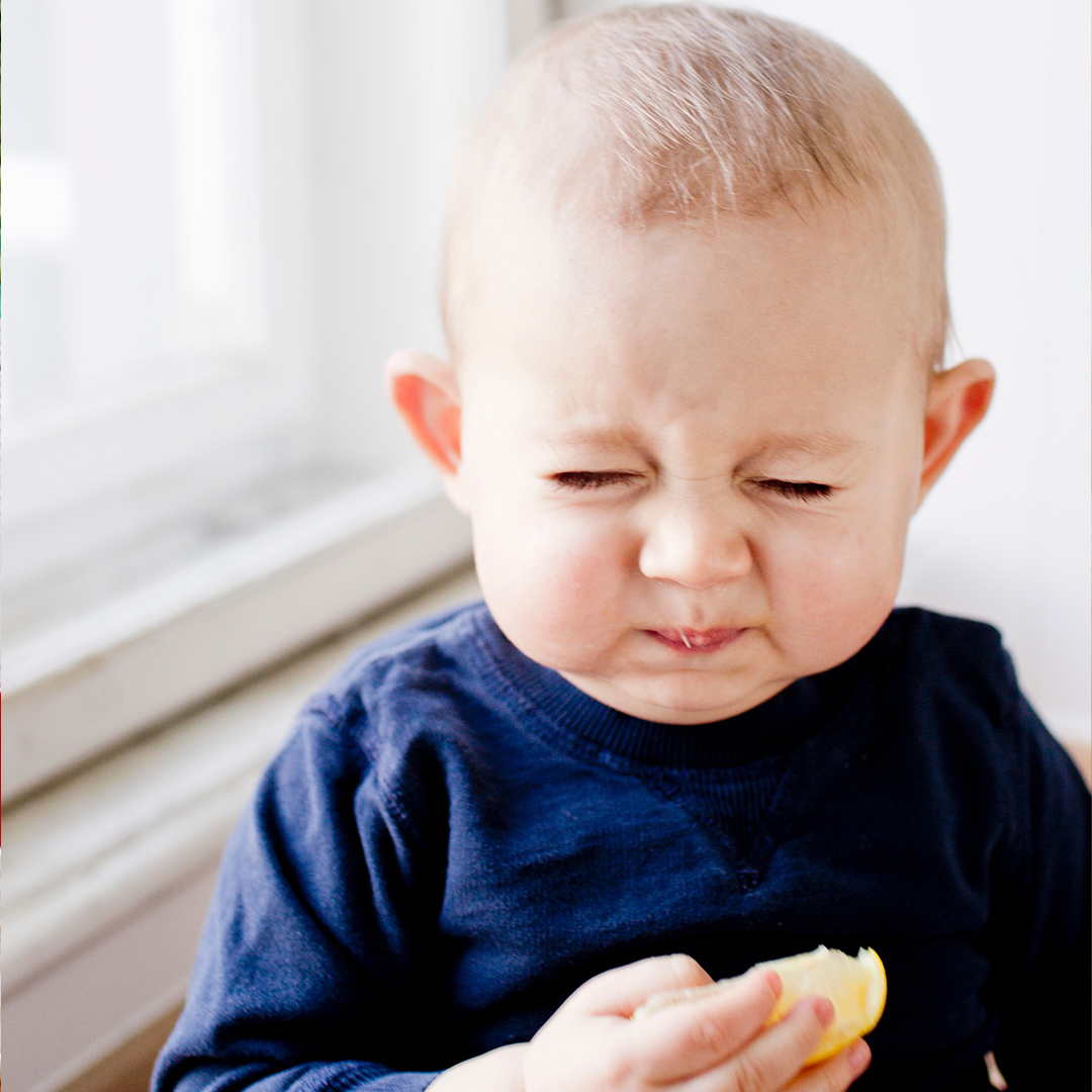 Banner baby making face