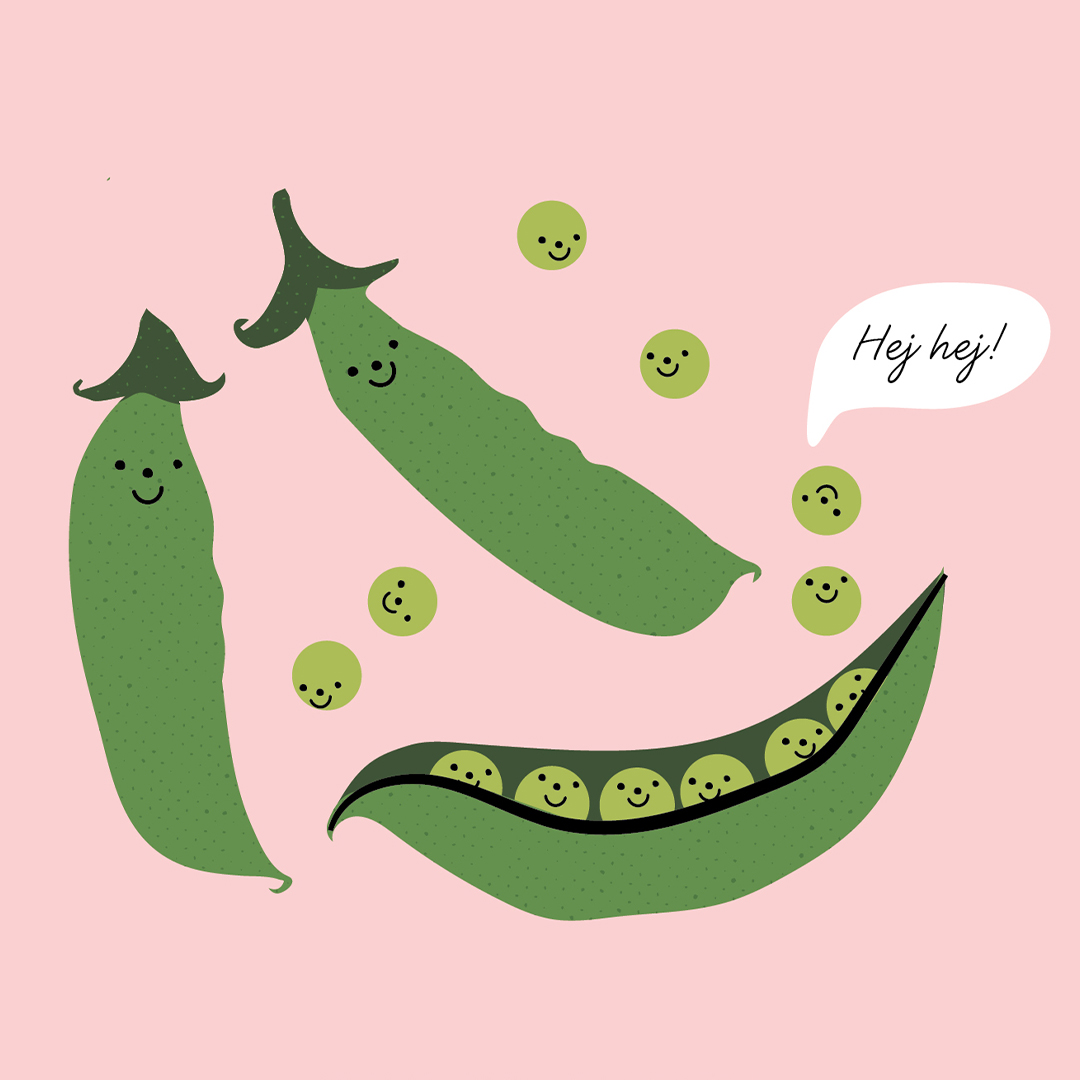Banner peas illustration