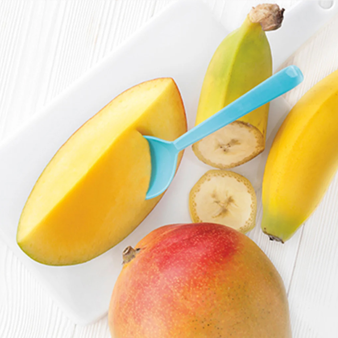Banana and mango puree