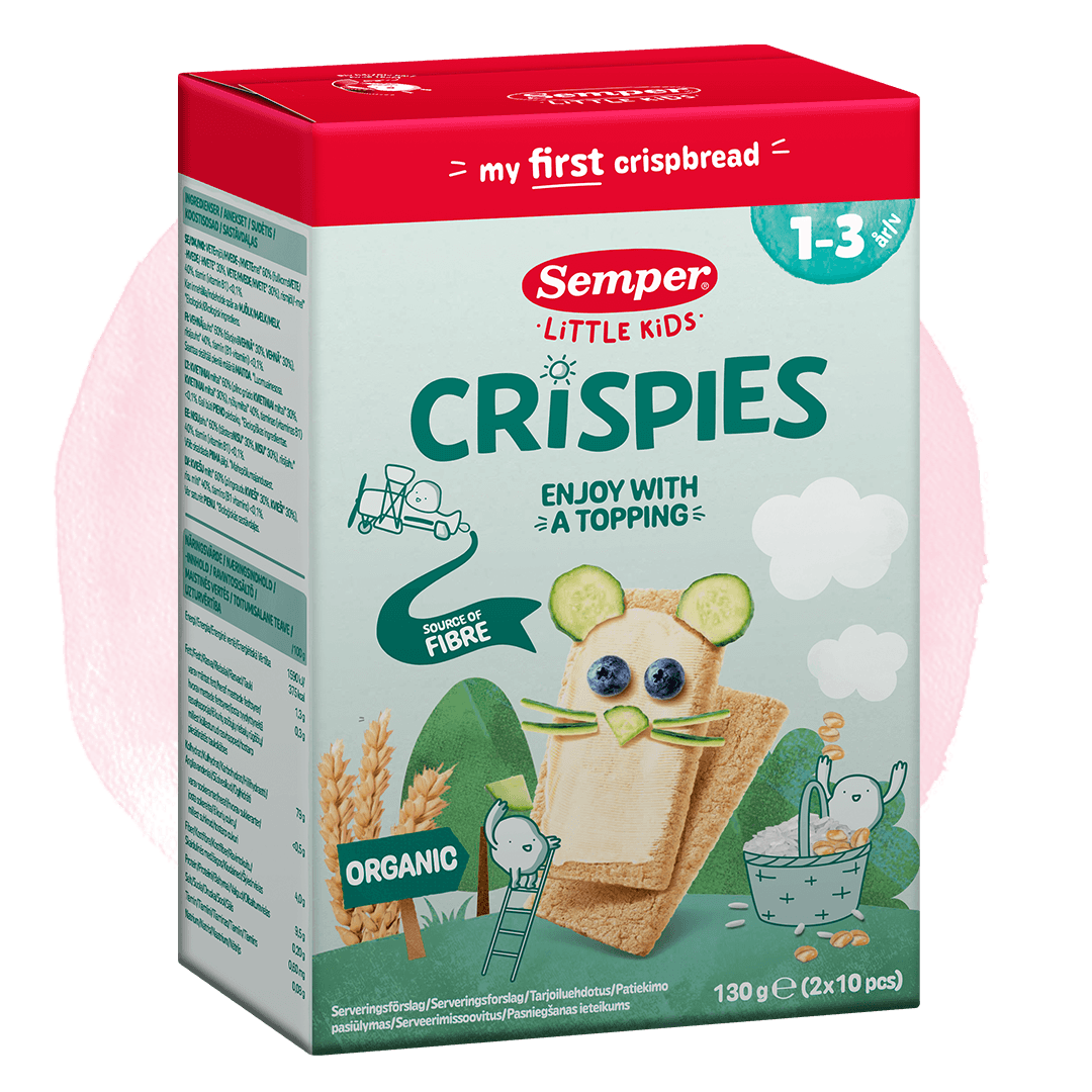 Semper Little Kids Crispies. Näkkileipää 1–3-vuotiaille lapsille